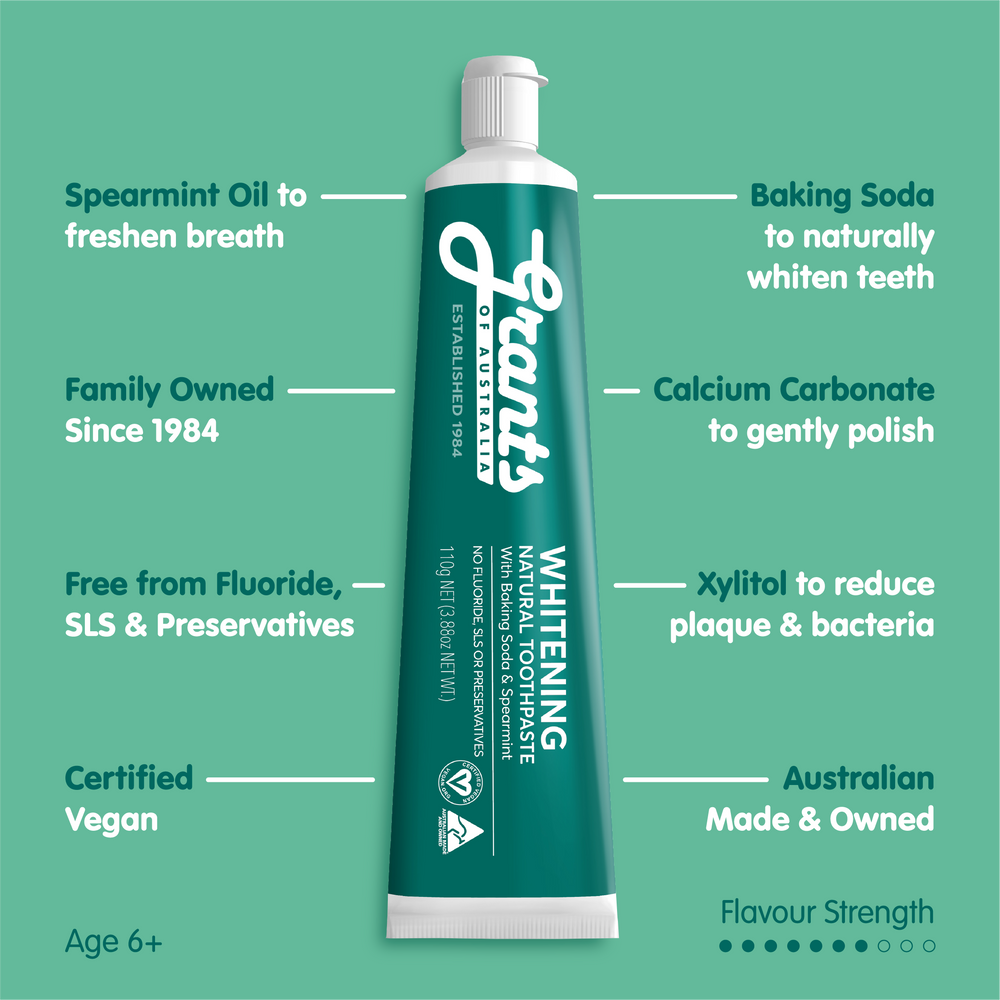 Whitening with Spearmint Natural Toothpaste - Fluoride Free - 110g