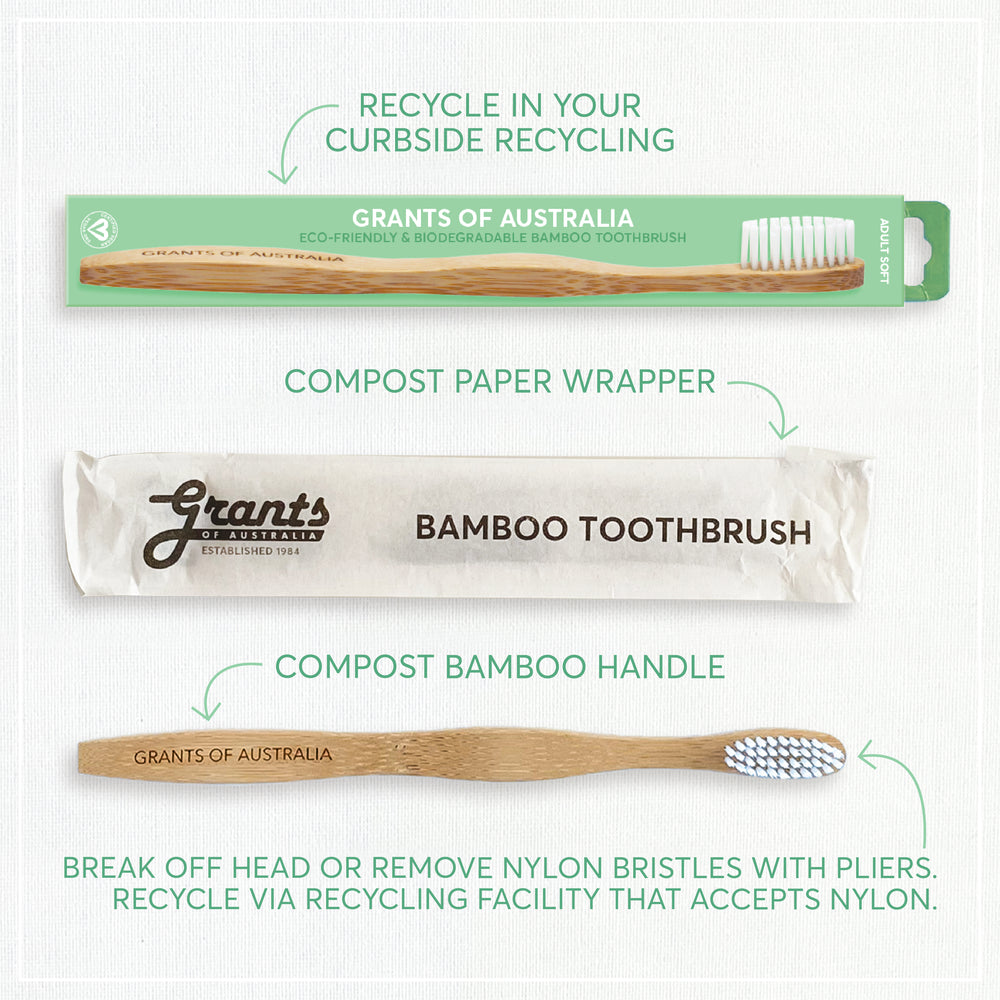 Adult Bamboo Toothbrush - Ultra Soft Charcoal